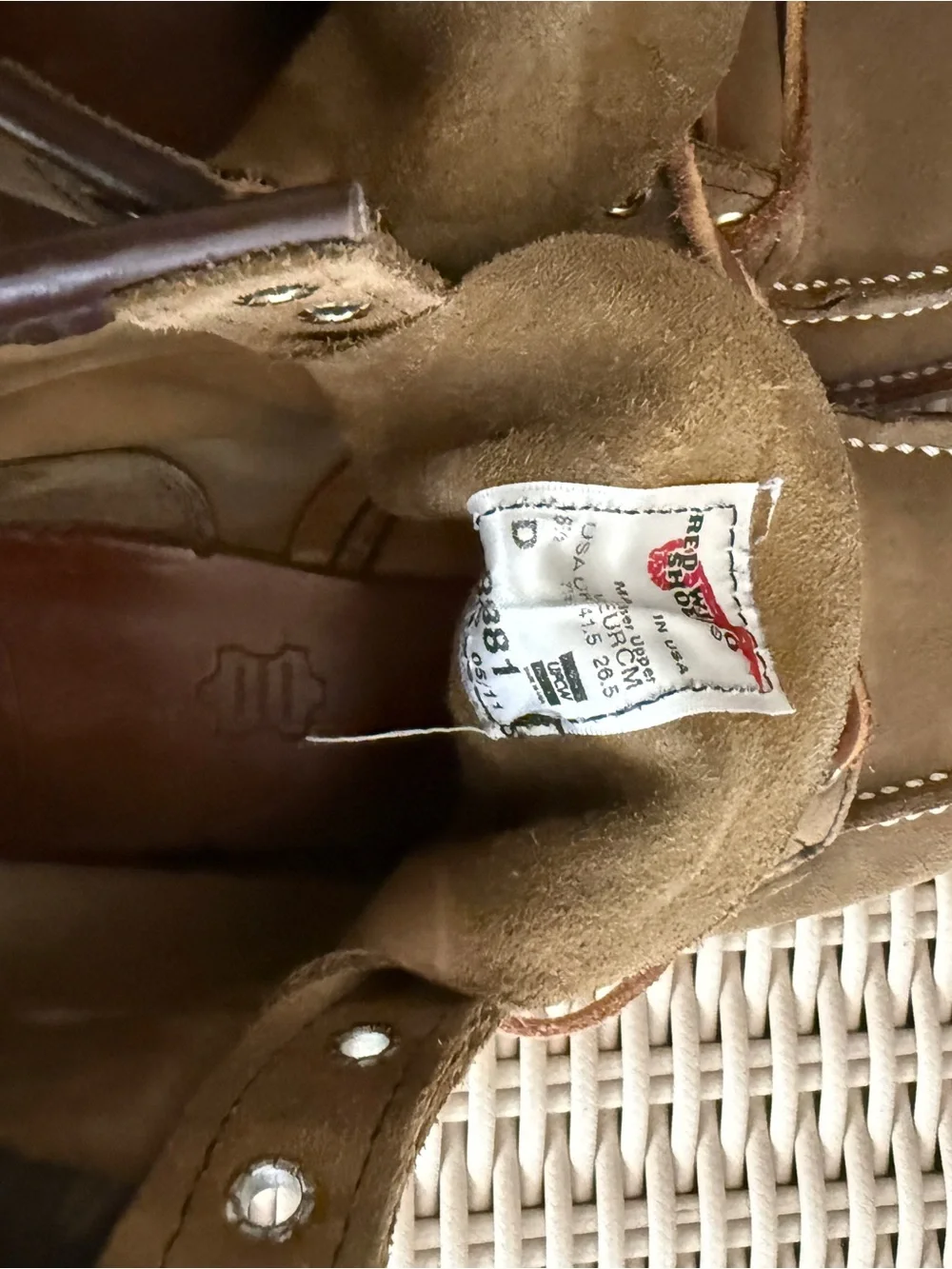 Red Wing 8173 Classic Moc Roughout Boots 8.5
